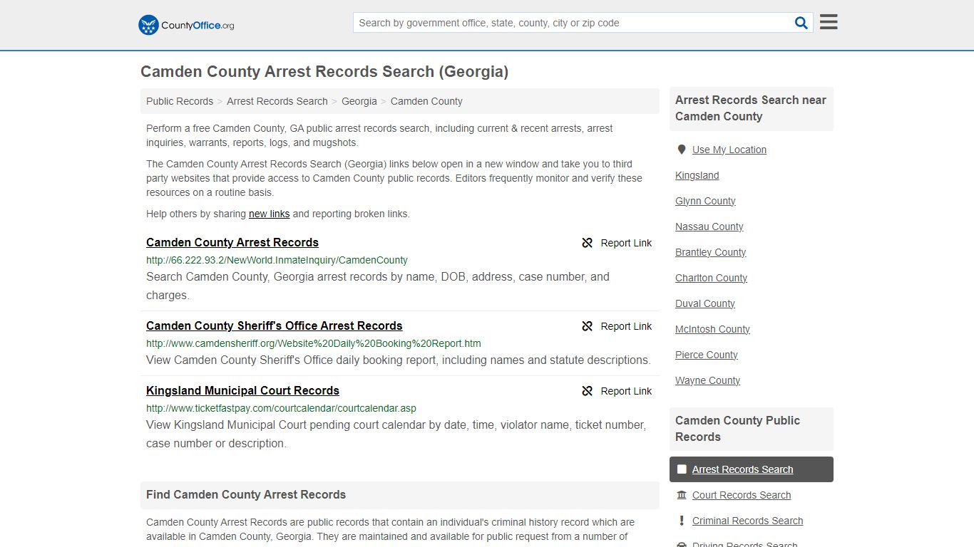 Arrest Records Search - Camden County, GA (Arrests & Mugshots)